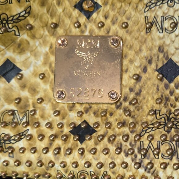 EUC Authentic MCM Snake Print Satchel RARE - Picture 2 of 15